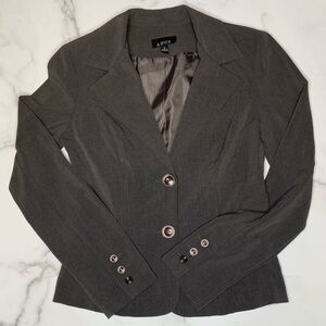 A. Byer Juniors Long Sleeve Blazer Jacket M Gray